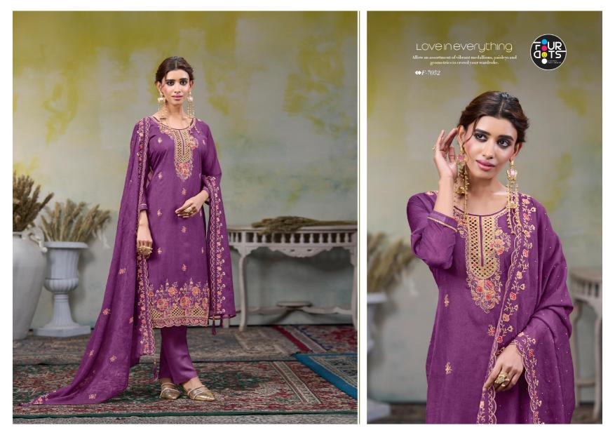 Four Dots Pragya catalog new dress materials in surat wholesale