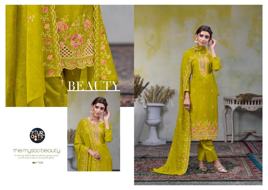 Four Dots Pragya catalog new dress materials in surat wholesale
