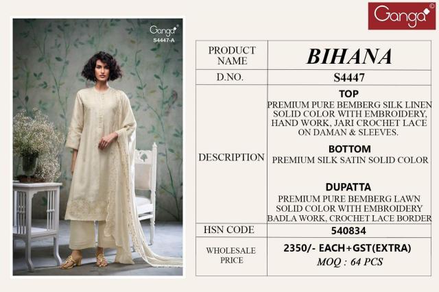 Ganga Bihana 4447 catalog buy salwar kameez online wholesale