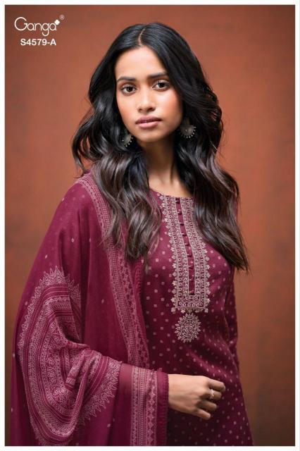 Ganga Eillie 4579 catalog wholesale unstitched salwar kameez material