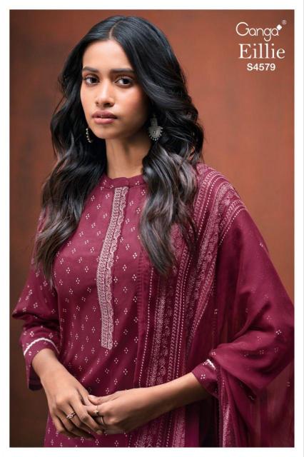 Ganga Eillie 4579 catalog wholesale unstitched salwar kameez material