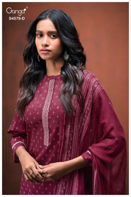 Ganga Eillie 4579 catalog wholesale unstitched salwar kameez material