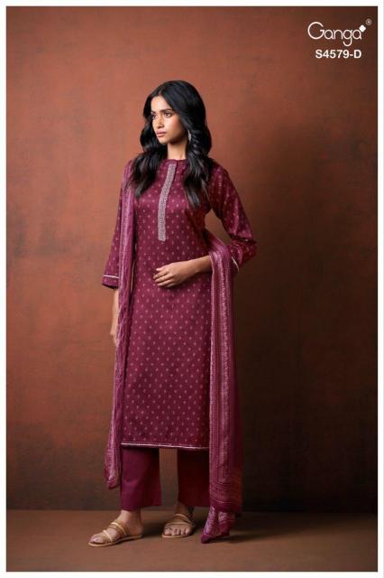 Ganga Eillie 4579 catalog wholesale unstitched salwar kameez material
