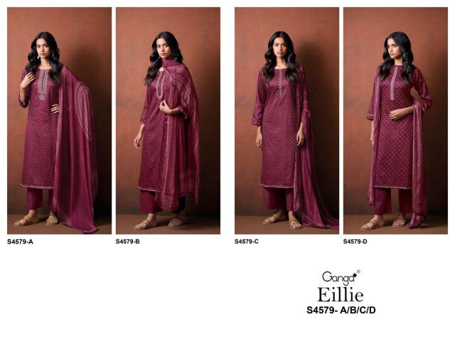 Ganga Eillie 4579 catalog wholesale unstitched salwar kameez material