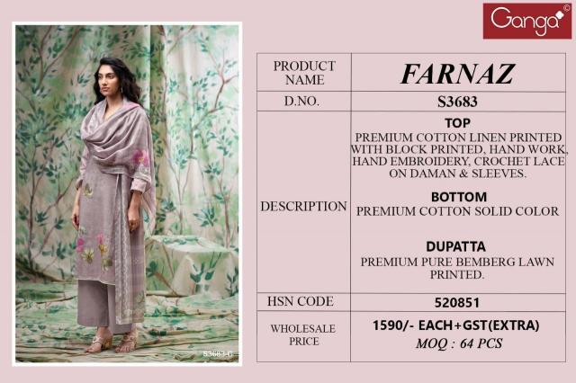 Ganga Farnaz 3683 catalog wholesale salwar kameez online shopping in india