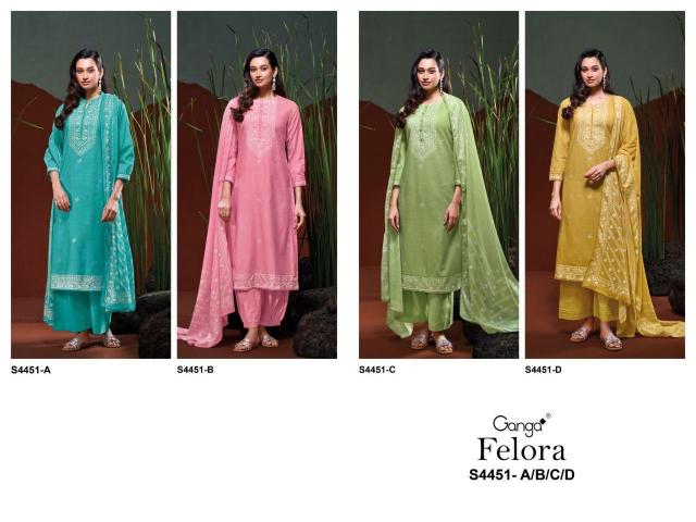 Ganga Felora 4451 catalog salwar kameez wholesale market in ahmedabad 