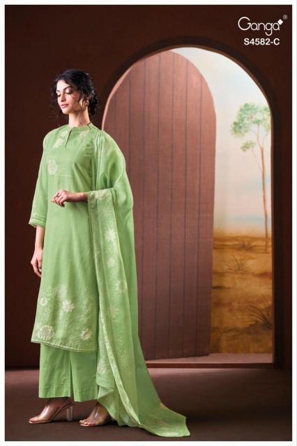Ganga Ieris 4582 catalog unstitched salwar kameez wholesalers