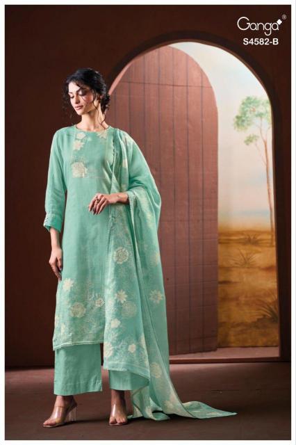 Ganga Ieris 4582 catalog unstitched salwar kameez wholesalers
