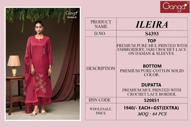 Ganga Ileira 4393 catalog wholesale dealers of salwar kameez in mumbai