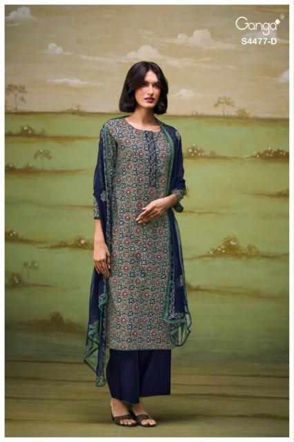 Ganga Ishreen 4477 catalog salwar kameez dress materials wholesale
