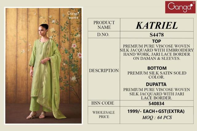 Ganga Katriel 4478 catalog salwar kameez material wholesale