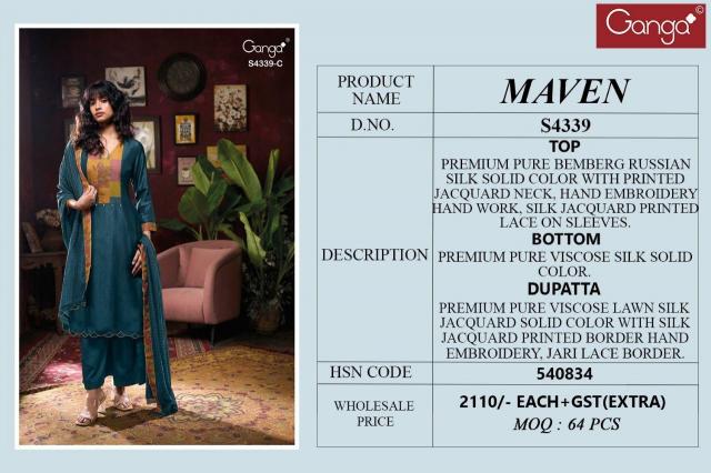 Ganga Maven 4339 catalog indian salwar kameez wholesale uk