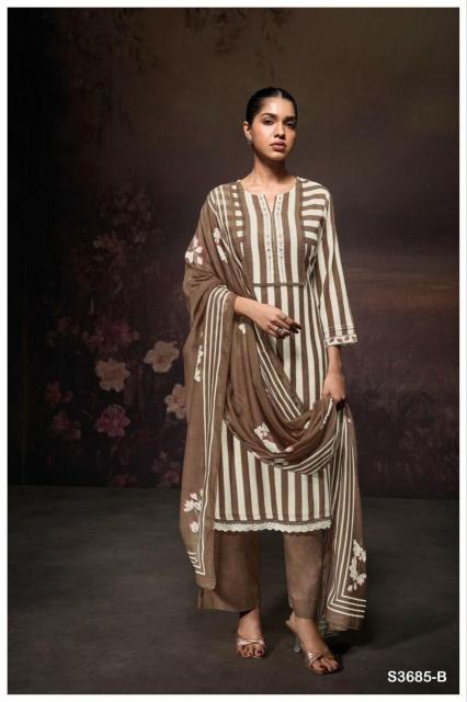 Ganga Ziana 3685 catalog salwar kameez fabric wholesale