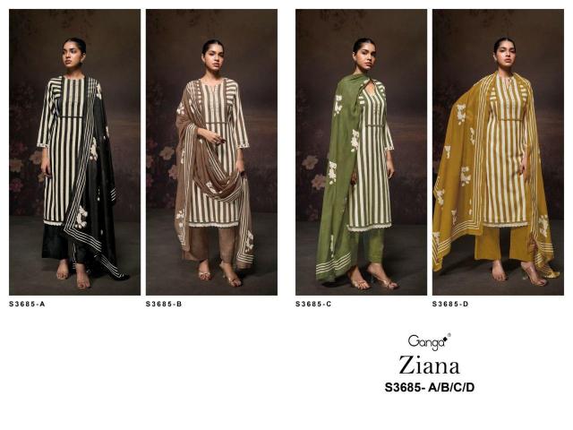 Ganga Ziana 3685 catalog salwar kameez fabric wholesale