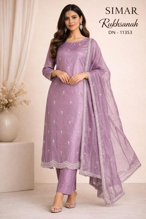 Glossy Simar Rukhsanah 11353 catalog unstitched salwar kameez wholesalers