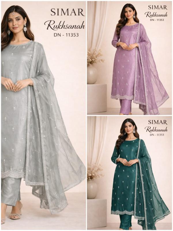 Glossy Simar Rukhsanah 11353 catalog unstitched salwar kameez wholesalers