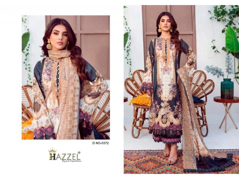 Hazzel Firdous 0372 catalog wholesale pakistani suits in surat