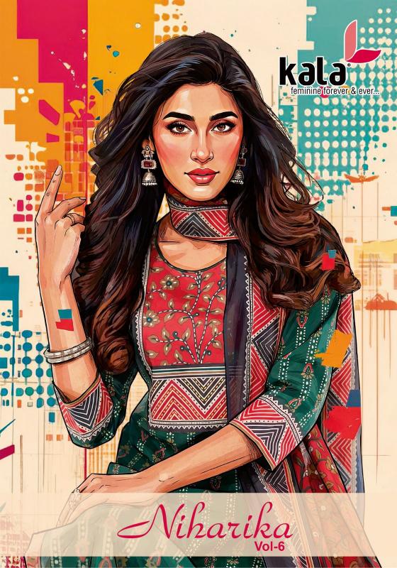 Kala Niharika Vol-6 – Kurti Pant With Dupatta - Wholesale Catalog