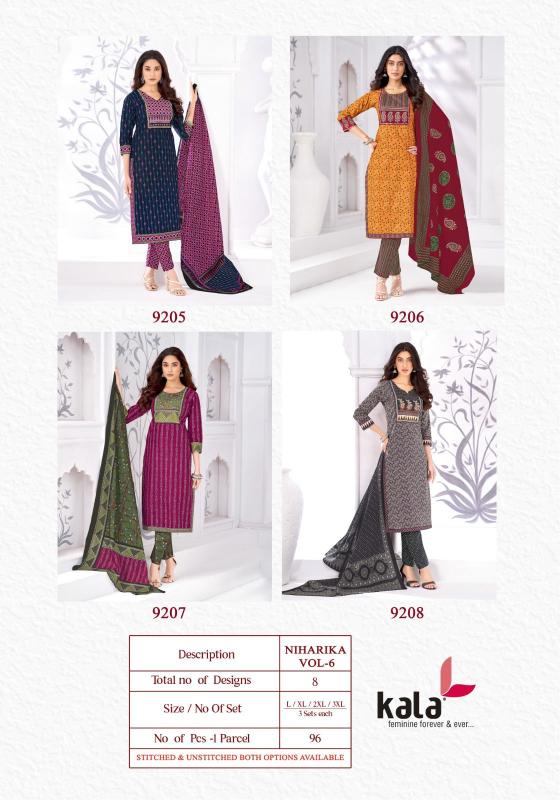 Kala Niharika Vol-6 – Kurti Pant With Dupatta - Wholesale Catalog