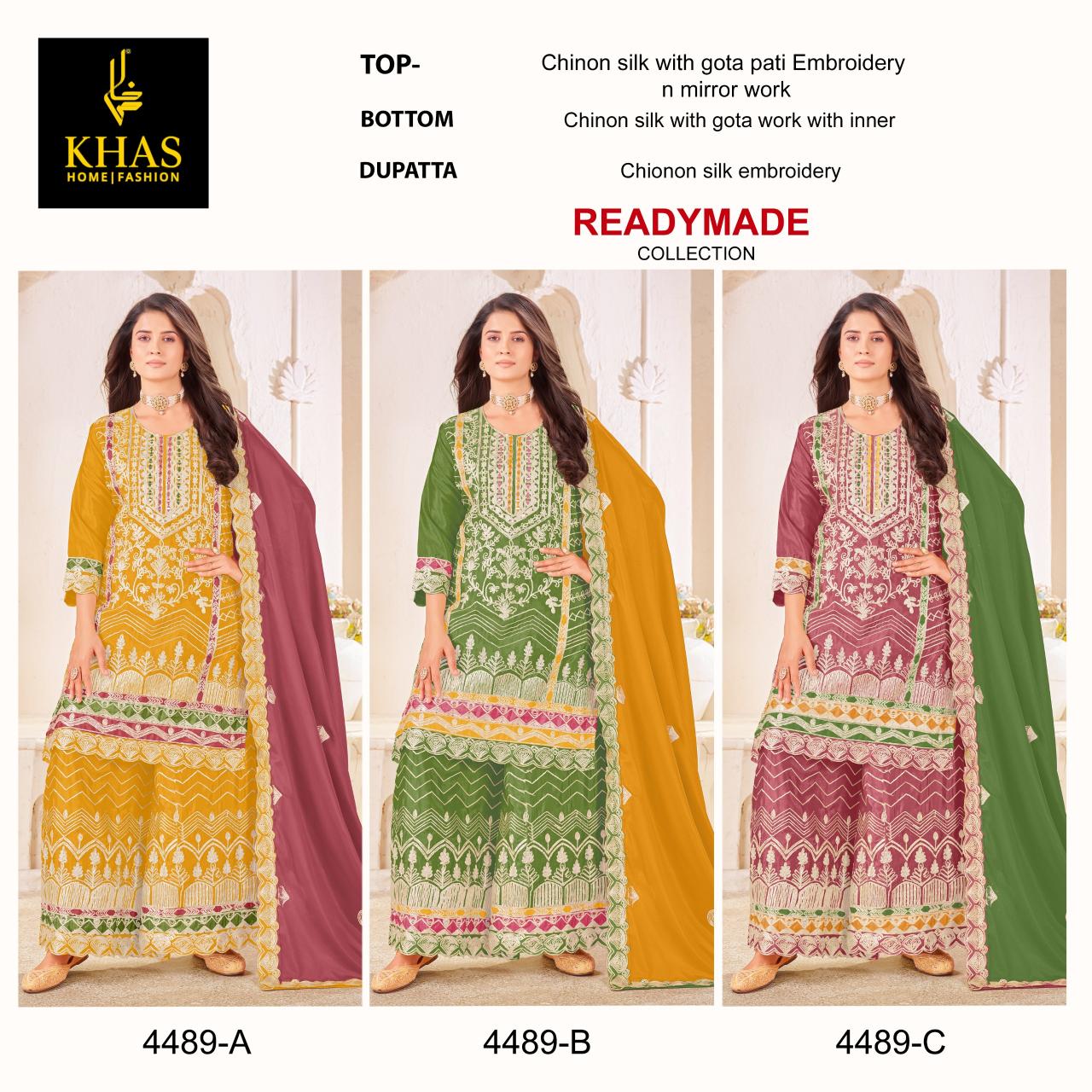 Khas 4489 A To C catalog pakistani suits at wholesale price in delhi