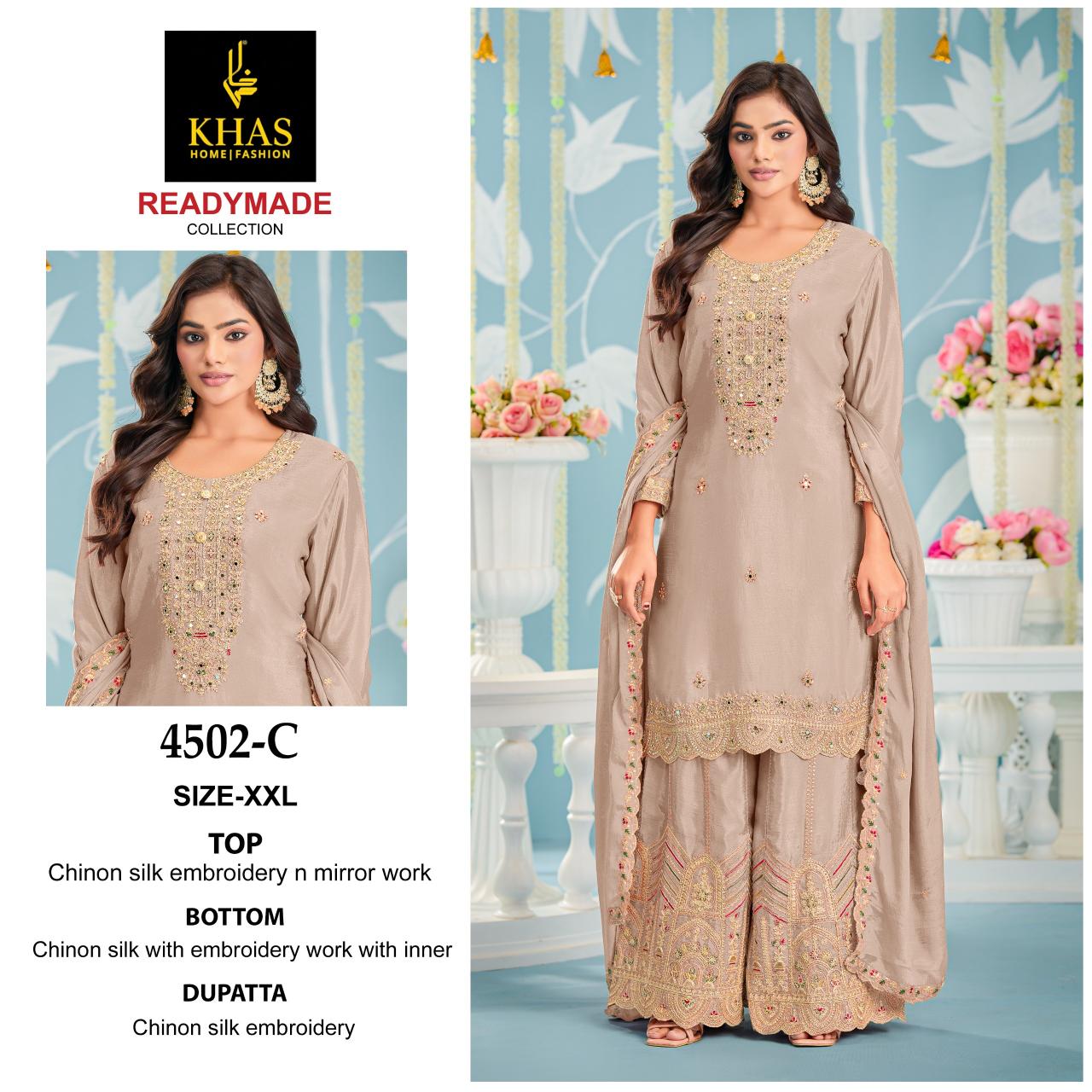 Khas 4502 A To C catalog pakistani suit wholesaler