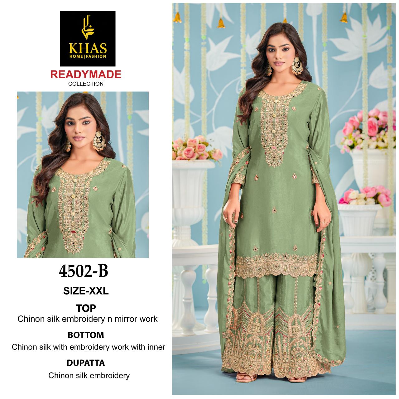 Khas 4502 A To C catalog pakistani suit wholesaler