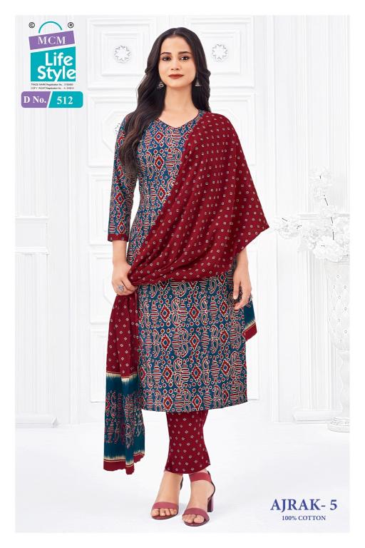 MCM Ajrak Vol-5 – Kurti Pant With Dupatta - Wholesale Catalog