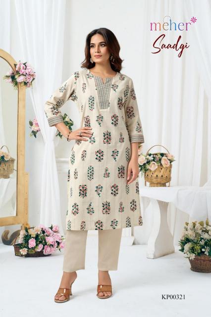 Meher Saadgi catalog wholesalers of co ord set in chandini chok