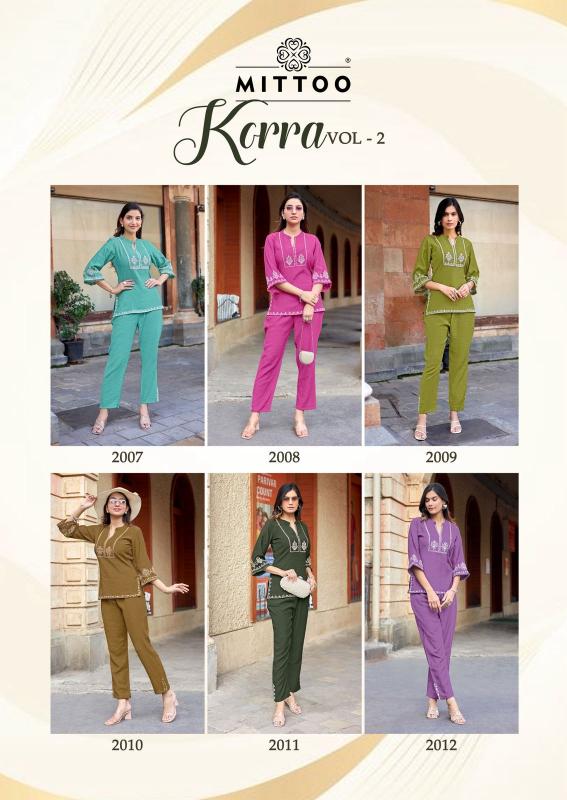 Mittoo Korra Vol 2 catalog co ord sets for women in india