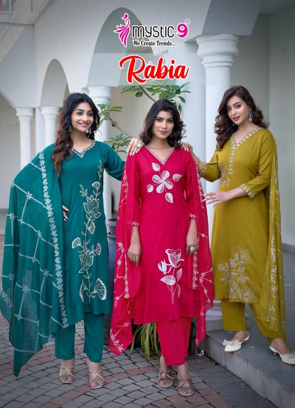 Mystic 9 Rabia Vol 1 Catalog sc aura kurtis wholesale