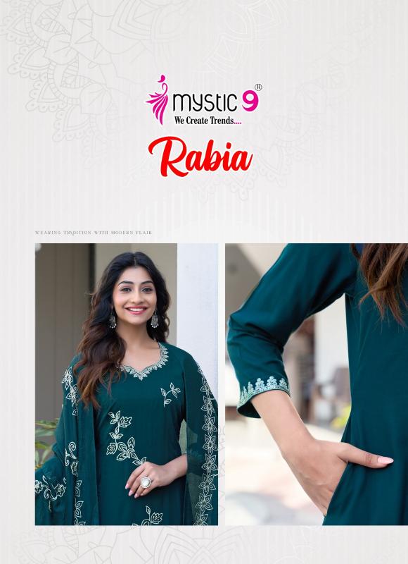 Mystic 9 Rabia Vol 1 Catalog sc aura kurtis wholesale