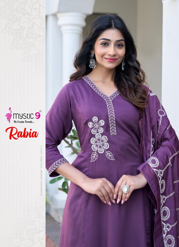 Mystic 9 Rabia Vol 1 Catalog sc aura kurtis wholesale