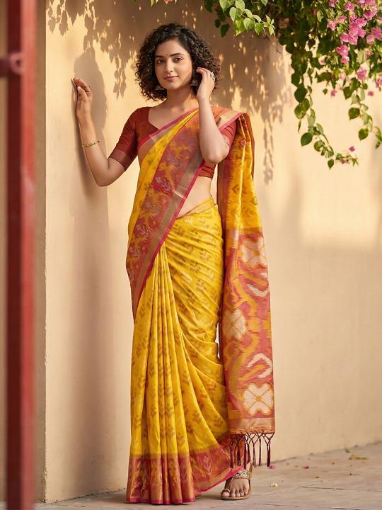 NAVYA SILK VOL 1 by shree shyam fashion fancy designer Pochampalli Soft Silk fabric saree wholesale with Fancy latkan