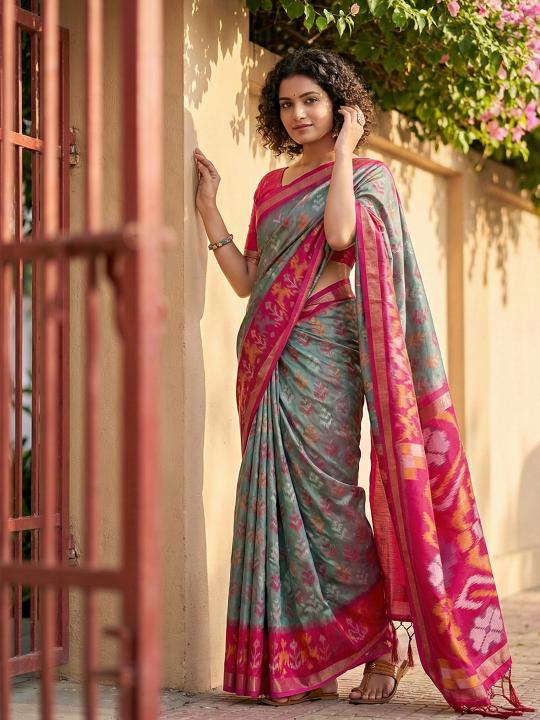 NAVYA SILK VOL 1 by shree shyam fashion fancy designer Pochampalli Soft Silk fabric saree wholesale with Fancy latkan