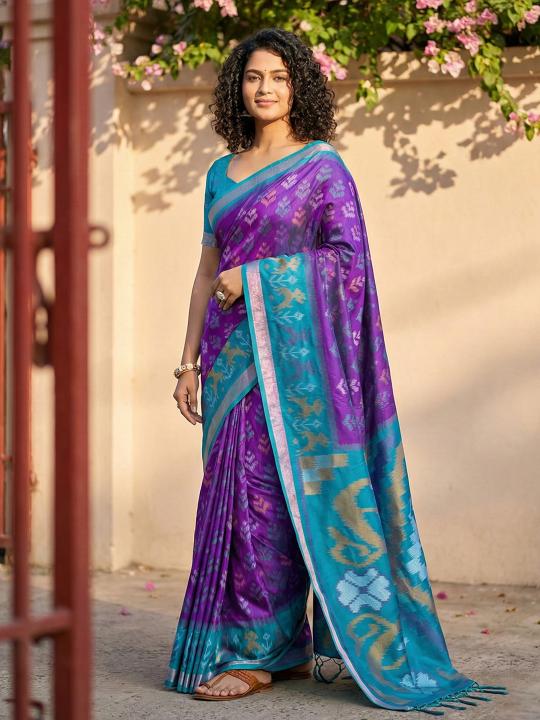 NAVYA SILK VOL 1 by shree shyam fashion fancy designer Pochampalli Soft Silk fabric saree wholesale with Fancy latkan