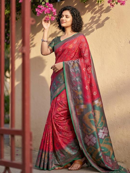 NAVYA SILK VOL 1 by shree shyam fashion fancy designer Pochampalli Soft Silk fabric saree wholesale with Fancy latkan