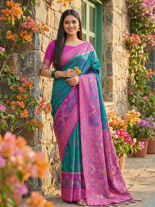 NAVYA SILK VOL 2 by shree shyam fashion fancy designer Pochampalli Soft Silk fabric saree wholesale with Fancy latkan