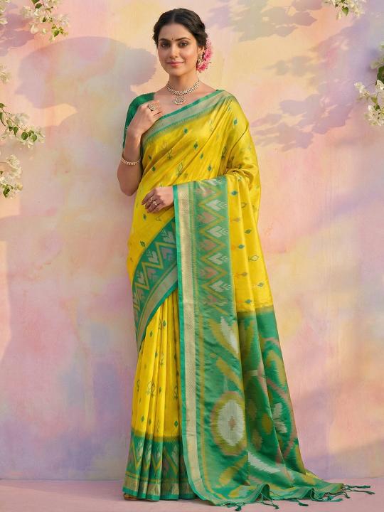 NAVYA SILK VOL 3 by shree shyam fashion fancy designer Pochampalli Soft Silk fabric saree wholesale with Fancy latkan