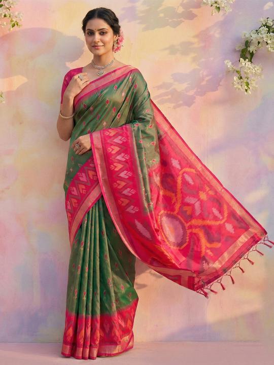 NAVYA SILK VOL 3 by shree shyam fashion fancy designer Pochampalli Soft Silk fabric saree wholesale with Fancy latkan