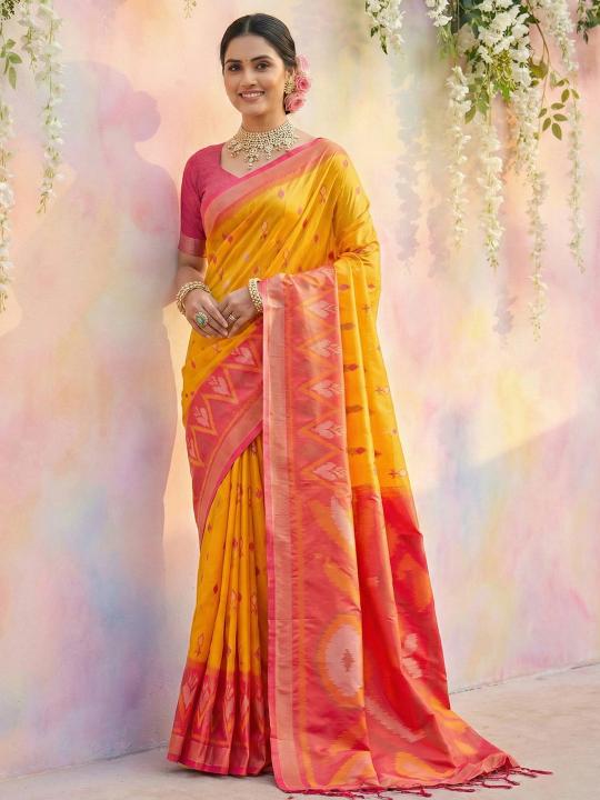 NAVYA SILK VOL 3 by shree shyam fashion fancy designer Pochampalli Soft Silk fabric saree wholesale with Fancy latkan