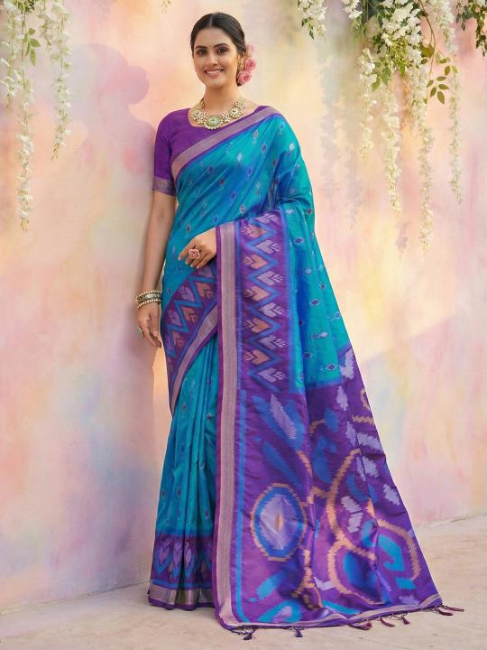 NAVYA SILK VOL 3 by shree shyam fashion fancy designer Pochampalli Soft Silk fabric saree wholesale with Fancy latkan