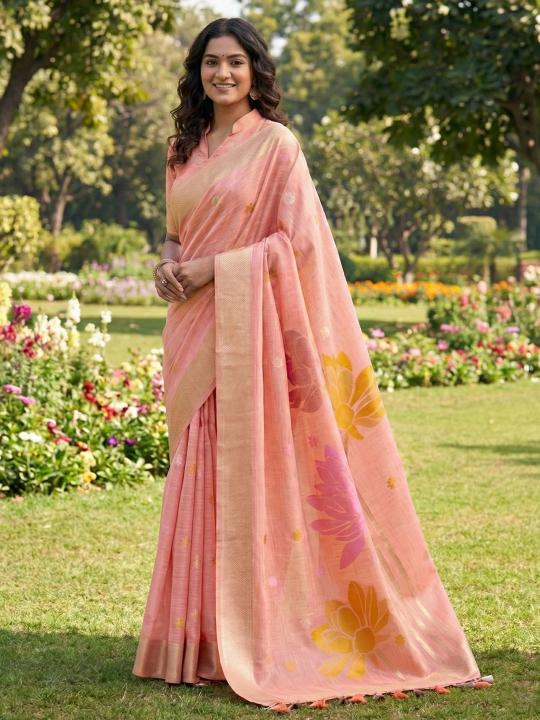 PANKHUDI by Astita fancy designer Soft LINEN COTTON fabric saree wholesale with Fancy latkan