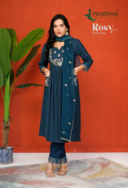 Pragyan Rosy Vol 1 Catalog ladies designer kurti wholesaler and manufacturer