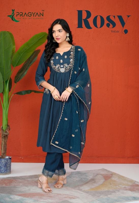 Pragyan Rosy Vol 1 Catalog ladies designer kurti wholesaler and manufacturer