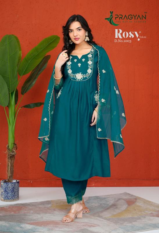 Pragyan Rosy Vol 1 Catalog ladies designer kurti wholesaler and manufacturer