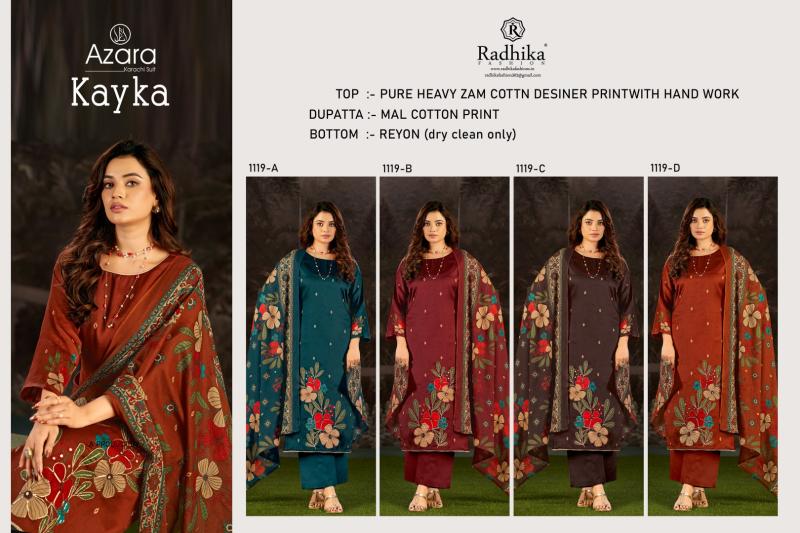 Radhika Azara Kayka catalog ladies dress material manufacturers in surat