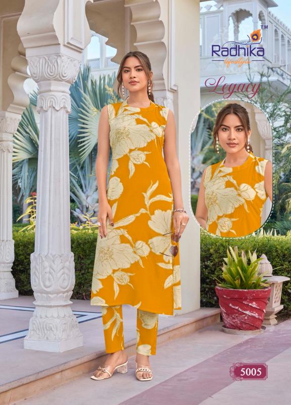 Radhika Lifestyle Legacy vol 5 catalog co ords stylish set for women