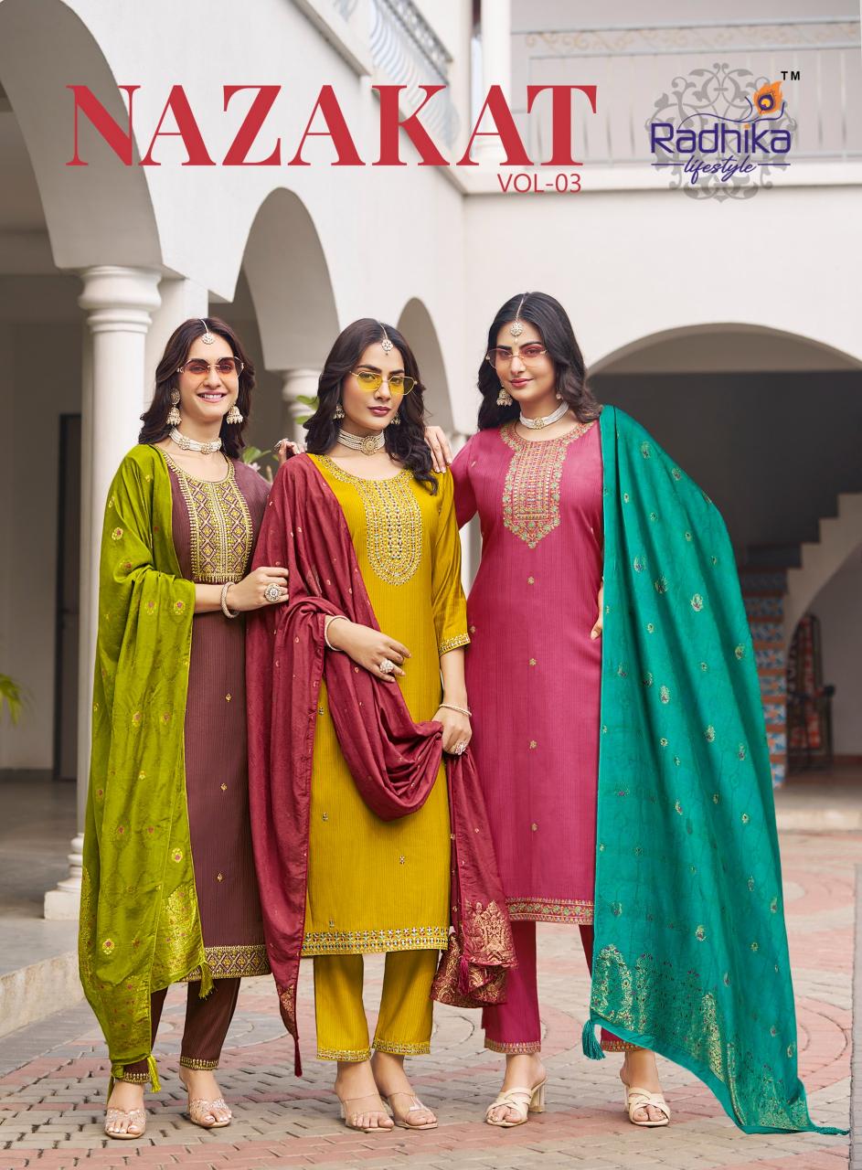 Radhika LifeStyle Nazakat vol 3 catalog ladies kurti wholesaler in surat