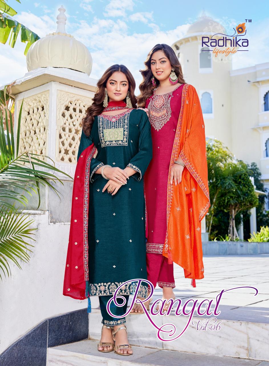 Radhika Lifestyle Rangat Vol 6 catalog kurti fabric wholesale