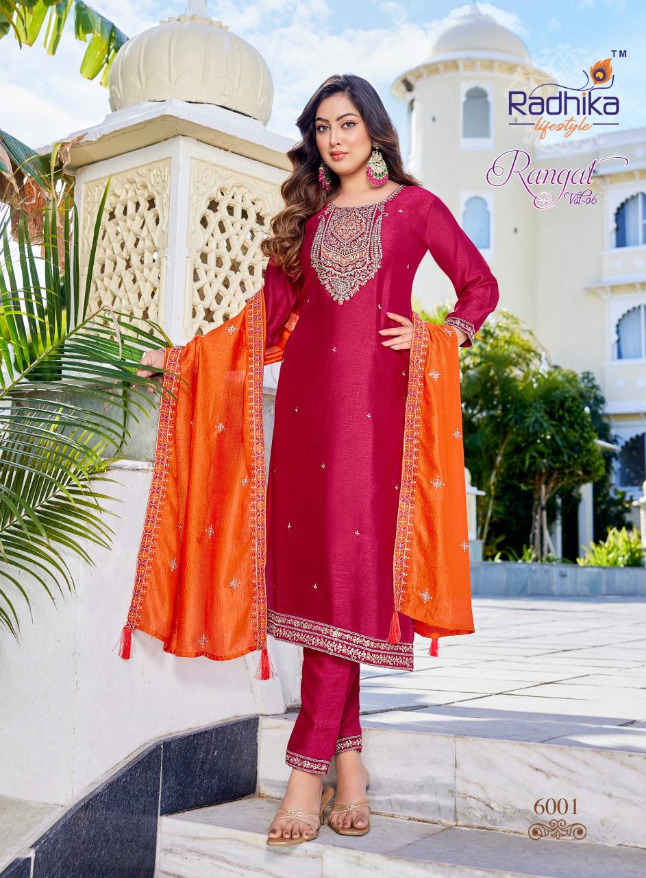 Radhika Lifestyle Rangat Vol 6 catalog kurti fabric wholesale